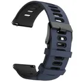 Bracelet silicone pour montre connectée 20 à 22 mm – Couleur du bracelet Navy Blue Black