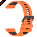 Bracelet silicone pour montre connectée 20 à 22 mm – Couleur du bracelet Orange Black