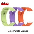 Bracelet silicone pour Redmi Watch et Mi Band Pro – Couleur du bracelet Lime-Purple-Orange