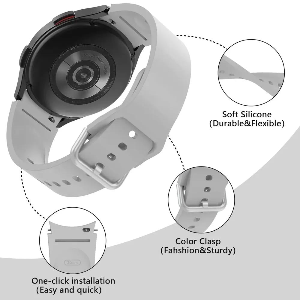 Bracelet silicone pour Samsung Galaxy Watch 40 à 47 mm