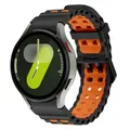 Bracelet silicone pour Samsung Galaxy Watch 7 6 5 4 – Couleur du bracelet b-black orange