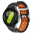Bracelet silicone pour Samsung Galaxy Watch 7 6 5 4 – Couleur du bracelet s-black orange