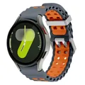 Bracelet silicone pour Samsung Galaxy Watch 7 6 5 4 – Couleur du bracelet s-grey orange
