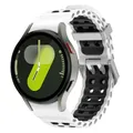 Bracelet silicone pour Samsung Galaxy Watch 7 6 5 4 – Couleur du bracelet s-white black