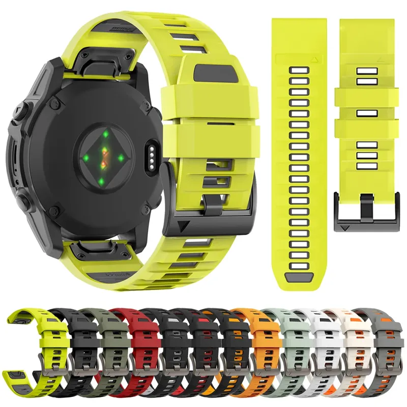Bracelet silicone QuickFit 22 à 26 mm pour Garmin Fenix