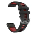 Bracelet silicone QuickFit 22 à 26 mm pour Garmin Fenix – Couleur du bracelet Black Red