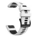Bracelet silicone QuickFit 22 à 26 mm pour Garmin Fenix – Couleur du bracelet Blanc Noir