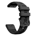 Bracelet silicone QuickFit 22 à 26 mm pour Garmin Fenix – Couleur du bracelet Cendres de charbon noires