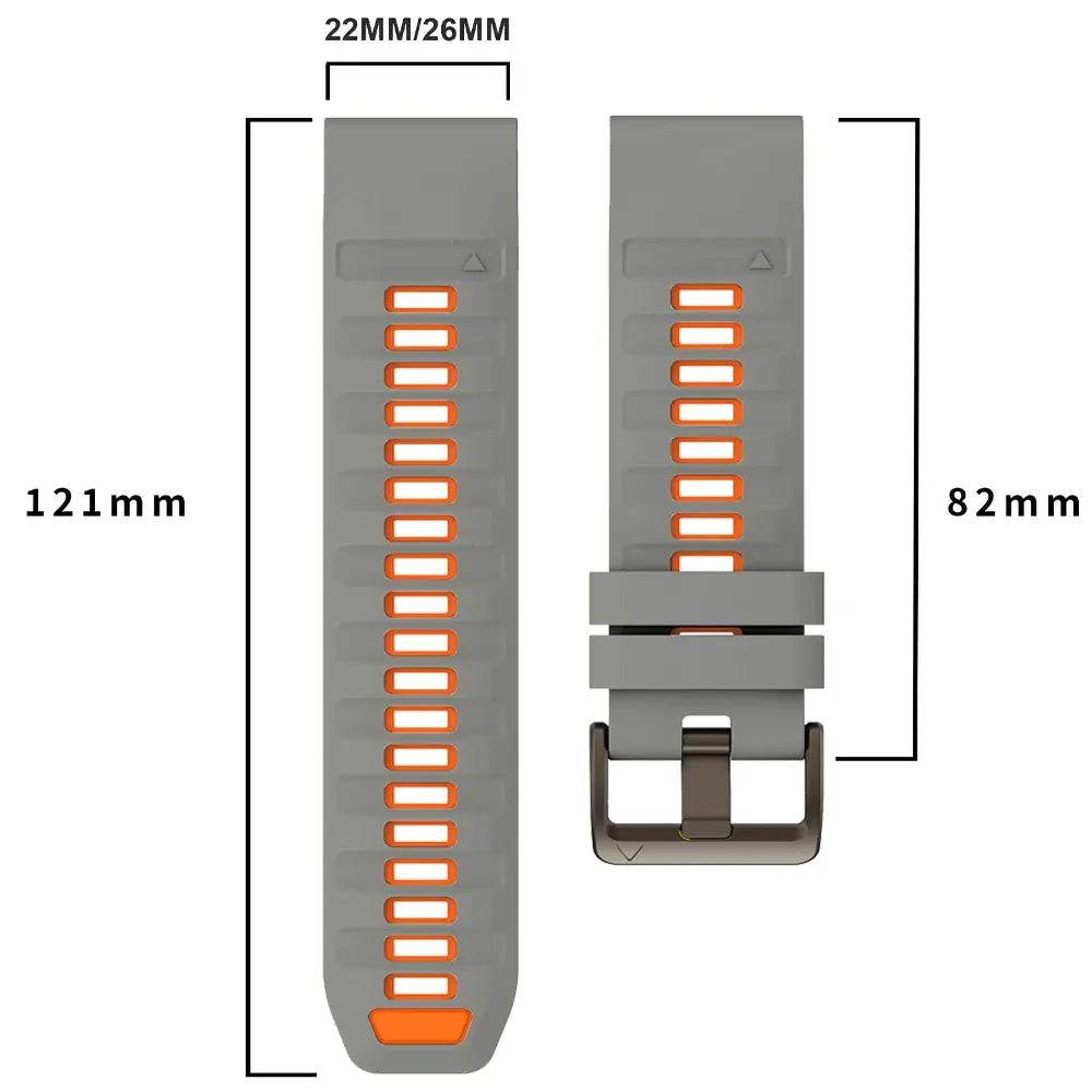 Bracelet silicone QuickFit 22 à 26 mm pour Garmin Fenix