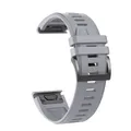 Bracelet silicone QuickFit 22 à 26 mm pour Garmin Fenix – Couleur du bracelet Gris