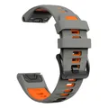 Bracelet silicone QuickFit 22 à 26 mm pour Garmin Fenix – Couleur du bracelet Gris foncé orange