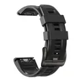 Bracelet silicone QuickFit 22 à 26 mm pour Garmin Fenix – Couleur du bracelet Noir