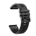 Bracelet silicone QuickFit 22 à 26 mm pour Garmin Fenix – Couleur du bracelet Noir