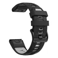 Bracelet silicone QuickFit 22 à 26 mm pour Garmin Fenix – Couleur du bracelet Noir Gris