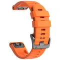 Bracelet silicone QuickFit 22 à 26 mm pour Garmin Fenix – Couleur du bracelet Orange