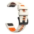 Bracelet silicone QuickFit 22 à 26 mm pour Garmin Fenix – Couleur du bracelet Orange étoilé