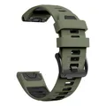 Bracelet silicone QuickFit 22 à 26 mm pour Garmin Fenix – Couleur du bracelet Vert armée noir