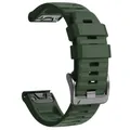 Bracelet silicone QuickFit 22 à 26 mm pour Garmin Fenix – Couleur du bracelet Vert armée