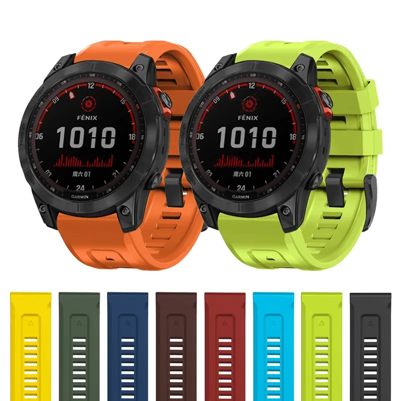 Bracelet silicone QuickFit 22 et 26 mm pour Garmin Fenix et Epix