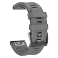 Bracelet silicone QuickFit 22 et 26 mm pour Garmin Fenix et Epix – Couleur du bracelet Gray