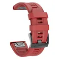 Bracelet silicone QuickFit 22 et 26 mm pour Garmin Fenix et Epix – Couleur du bracelet Red