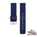 Bracelet silicone souple 12 à 24 mm à attache rapide – Couleur du bracelet bleu foncé