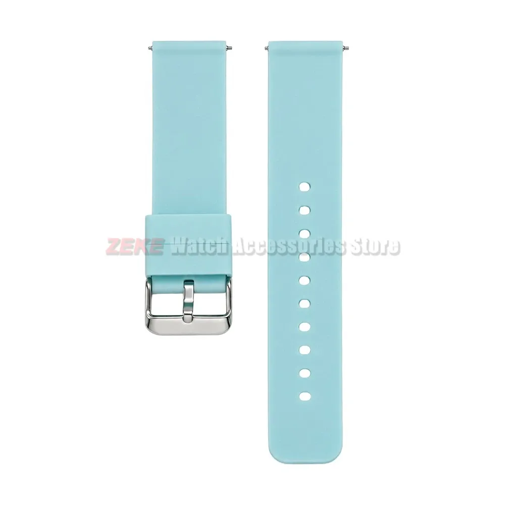 Bracelet silicone souple 12 à 24 mm à attache rapide