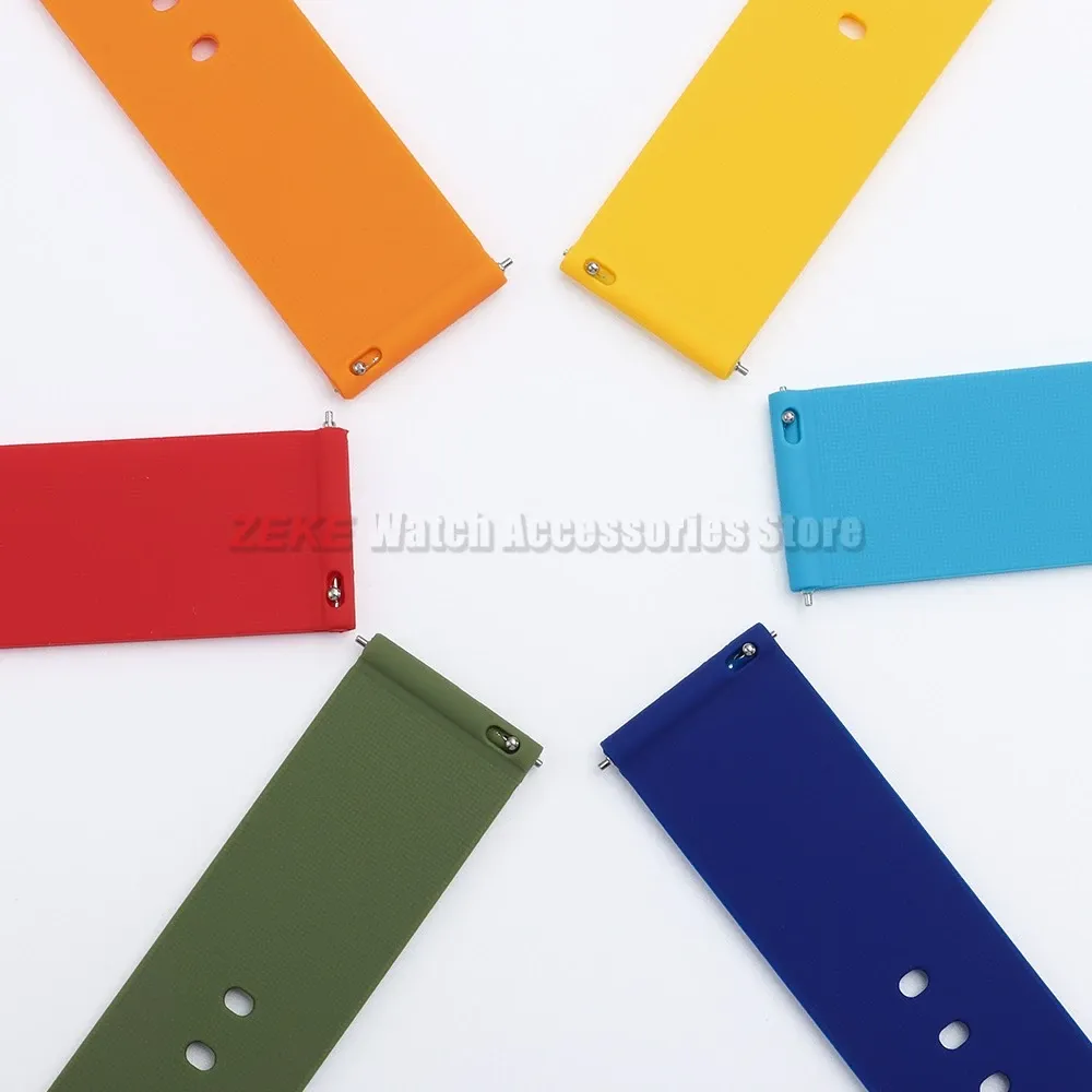 Bracelet silicone souple 12 à 24 mm à attache rapide