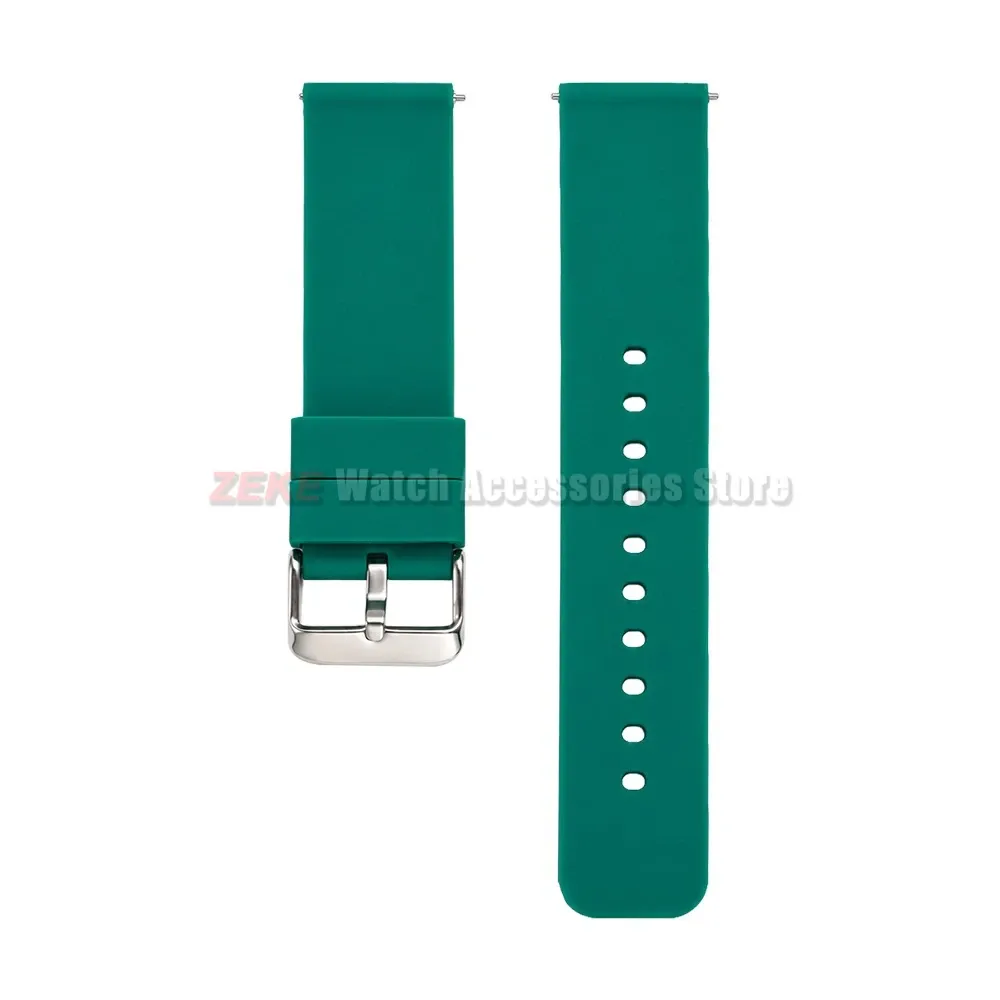 Bracelet silicone souple 12 à 24 mm à attache rapide