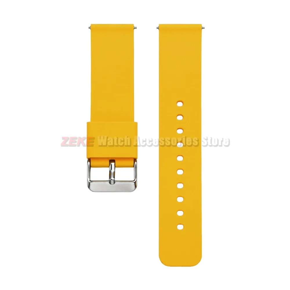 Bracelet silicone souple 12 à 24 mm à attache rapide