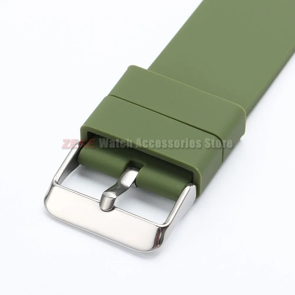 Bracelet silicone souple 12 à 24 mm à attache rapide