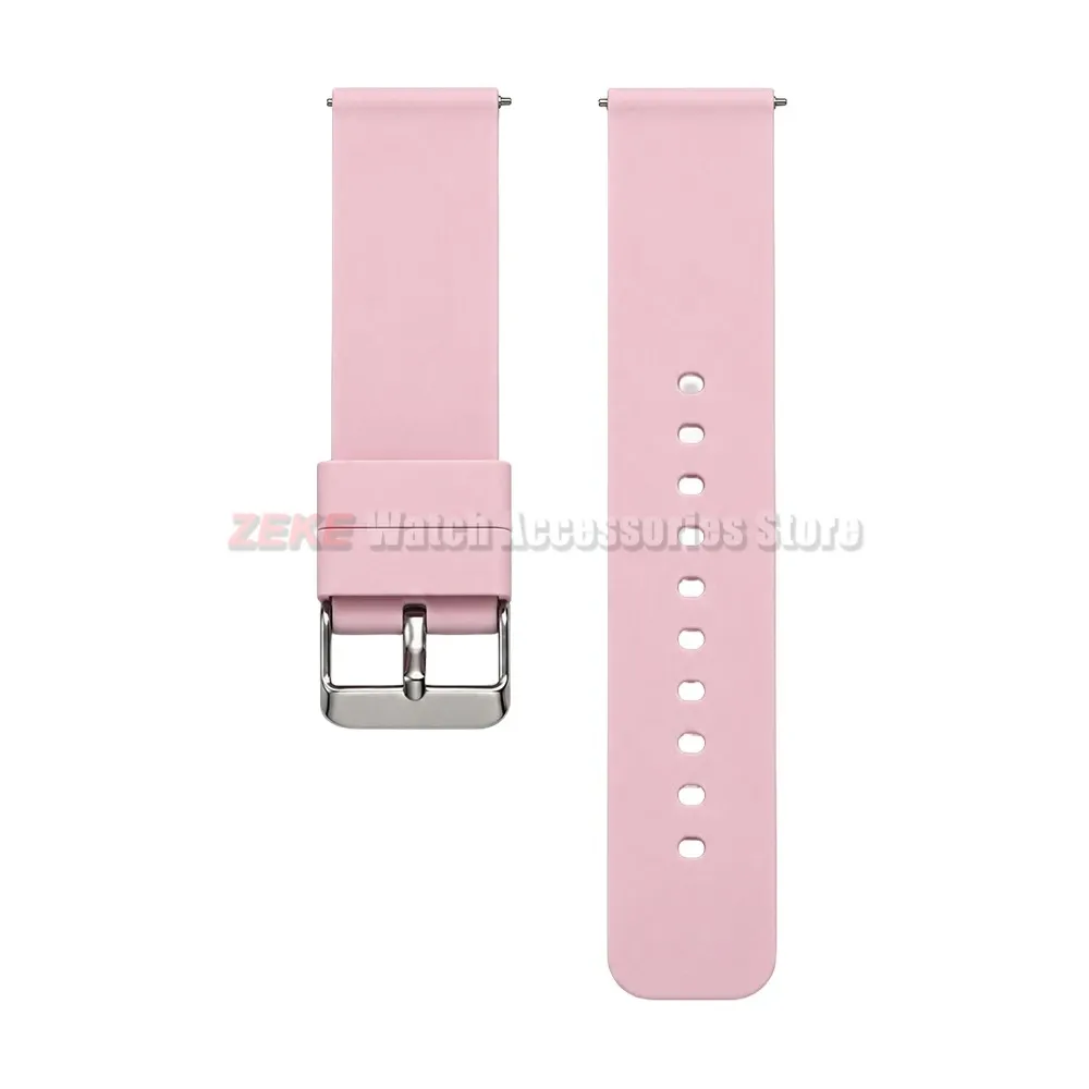 Bracelet silicone souple 12 à 24 mm à attache rapide