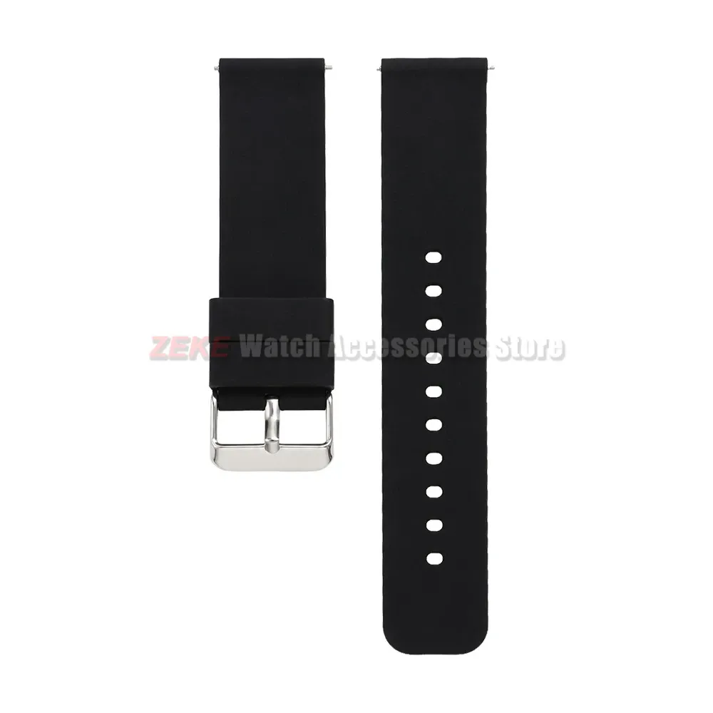 Bracelet silicone souple 12 à 24 mm à attache rapide