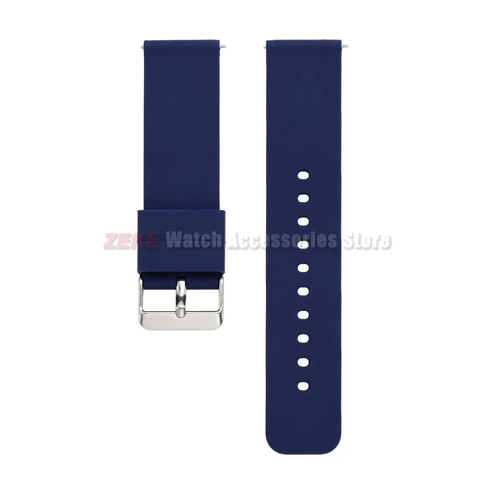 Bracelet silicone souple 12 à 24 mm à attache rapide