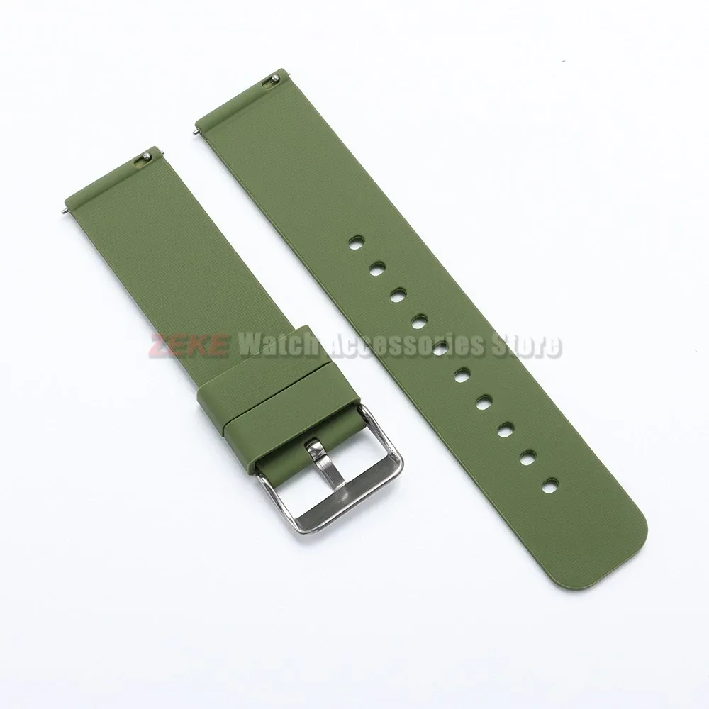 Bracelet silicone souple 12 à 24 mm à attache rapide