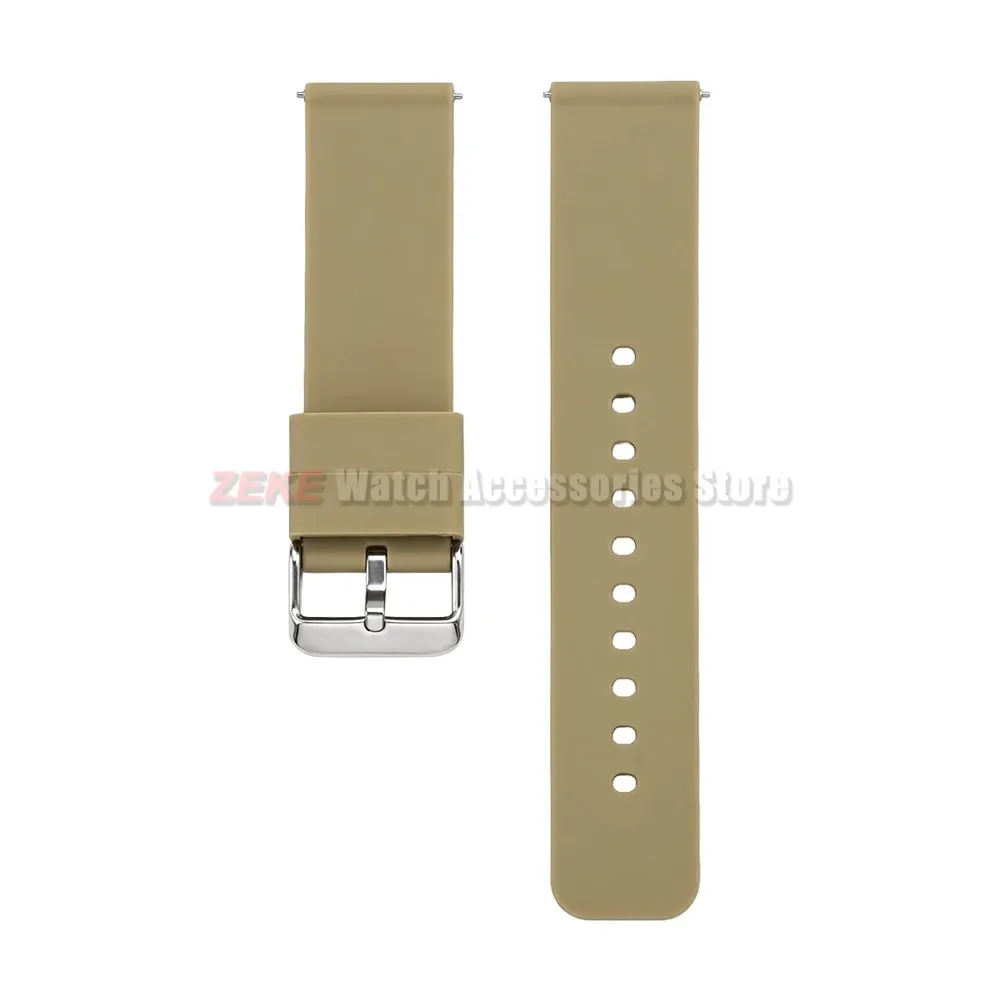 Bracelet silicone souple 12 à 24 mm à attache rapide