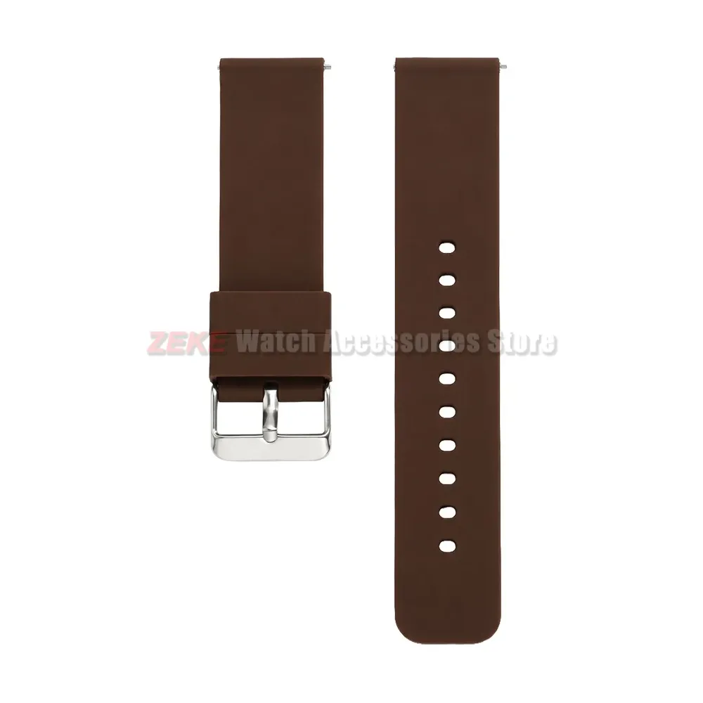 Bracelet silicone souple 12 à 24 mm à attache rapide