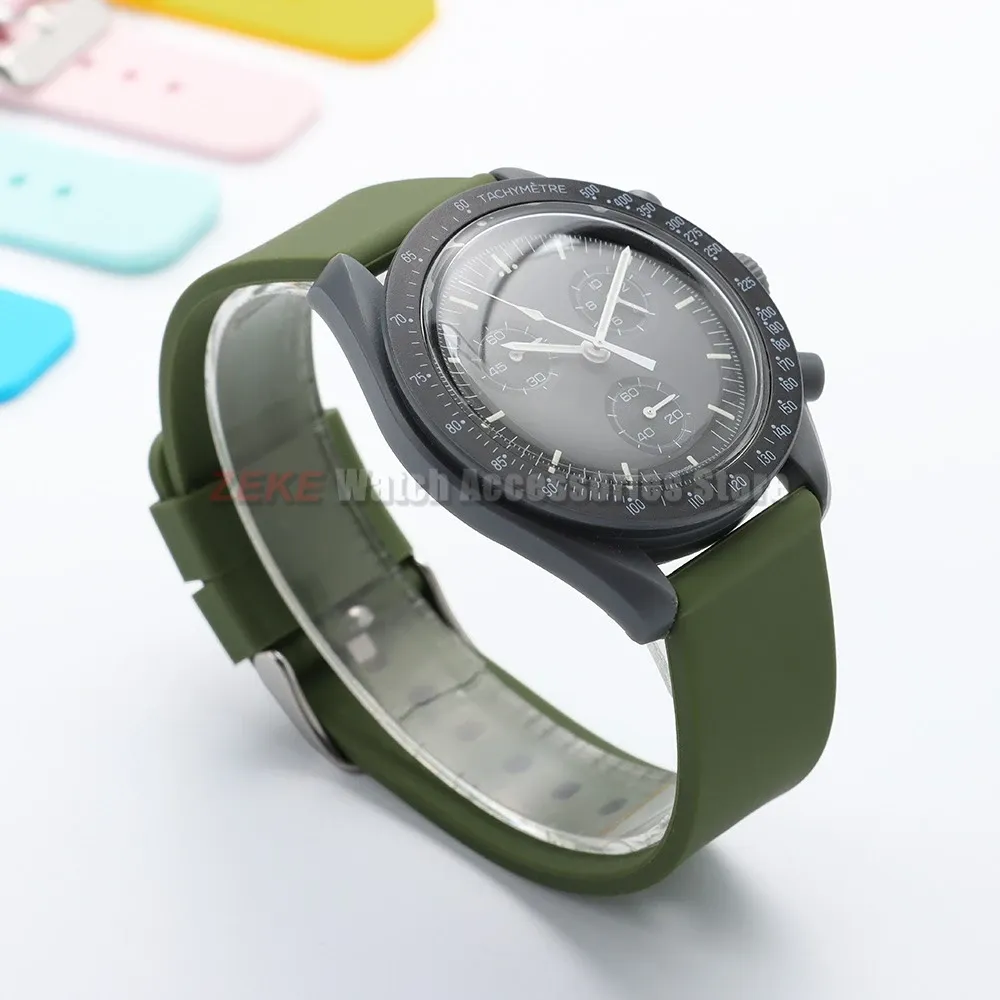Bracelet silicone souple 12 à 24 mm à attache rapide