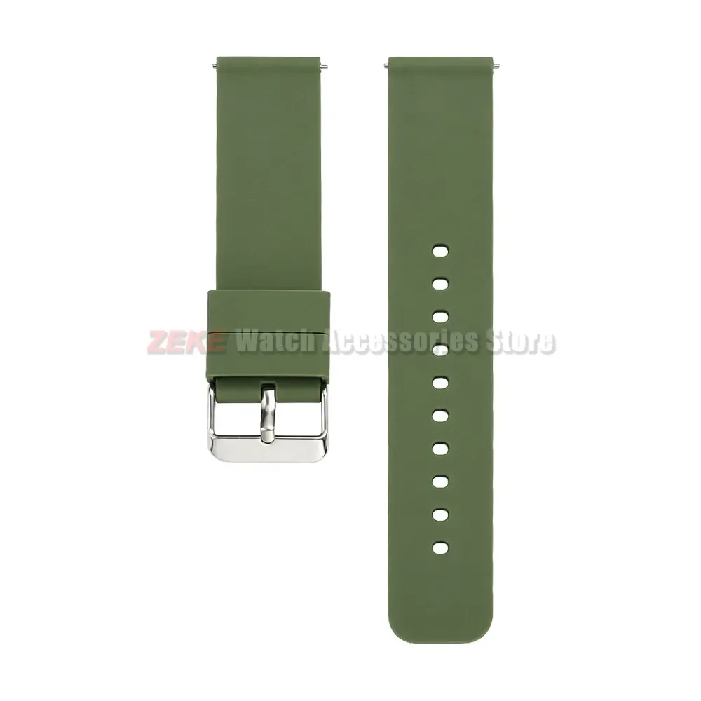Bracelet silicone souple 12 à 24 mm à attache rapide