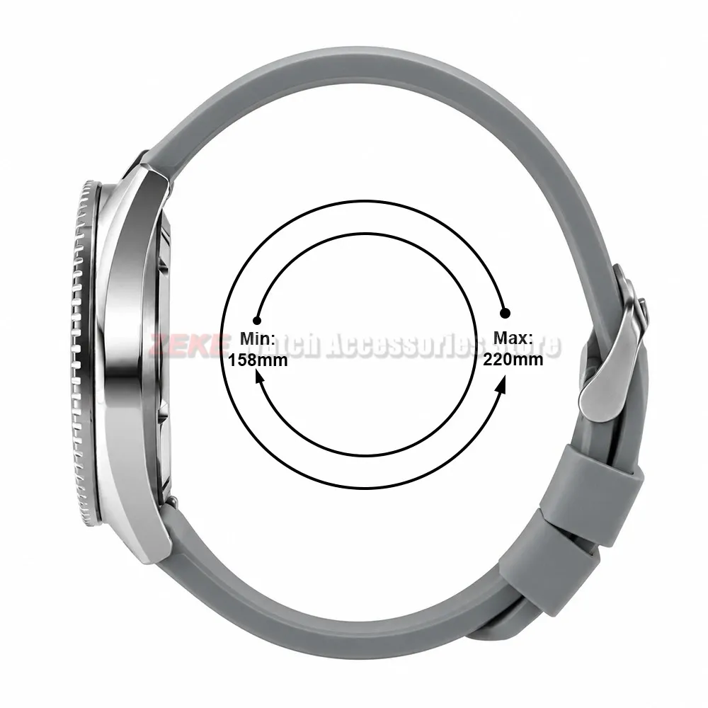 Bracelet silicone souple 12 à 24 mm à attache rapide