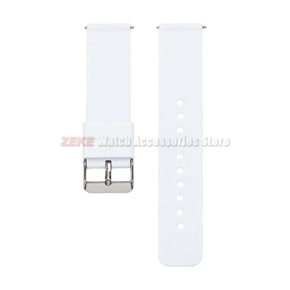 Bracelet silicone souple 12 à 24 mm à attache rapide