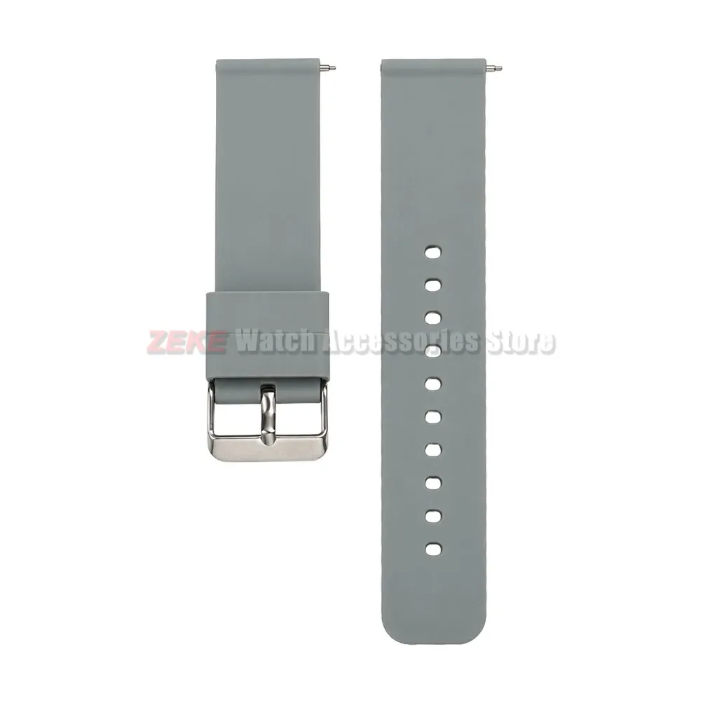 Bracelet silicone souple 12 à 24 mm à attache rapide