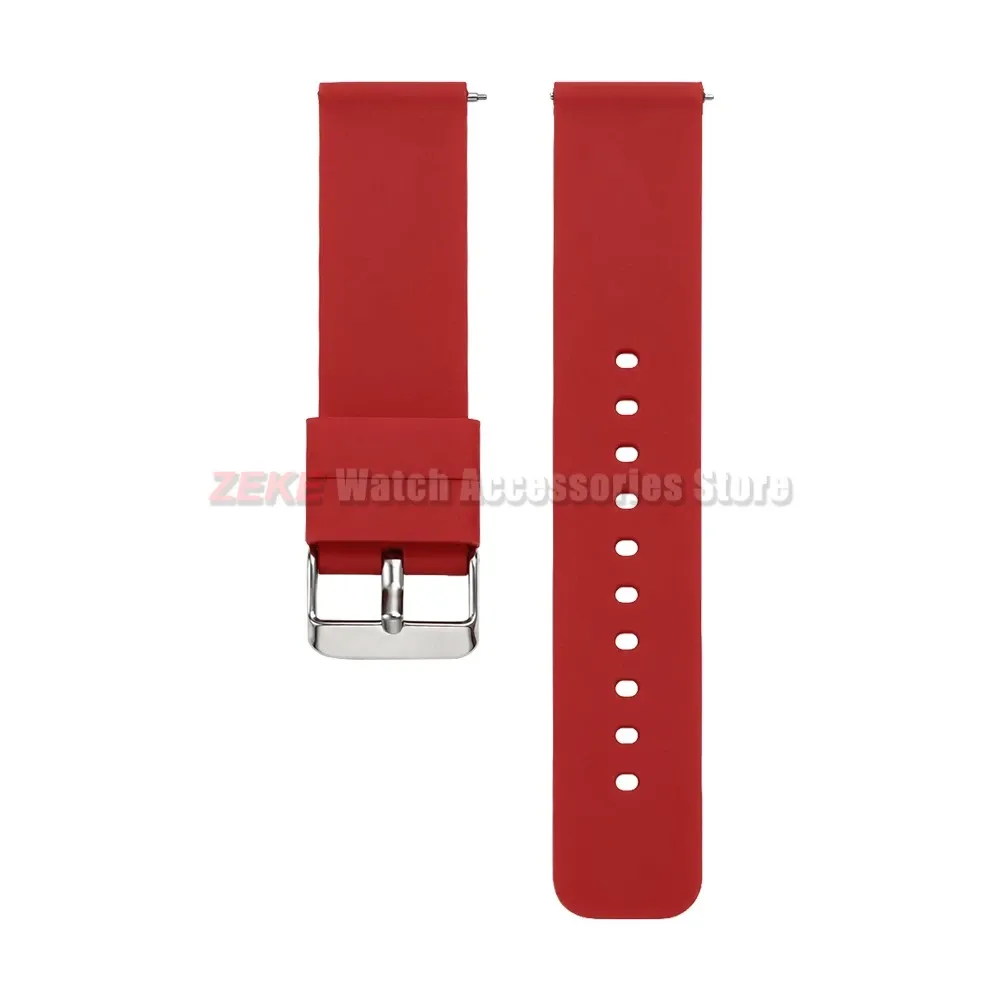 Bracelet silicone souple 12 à 24 mm à attache rapide