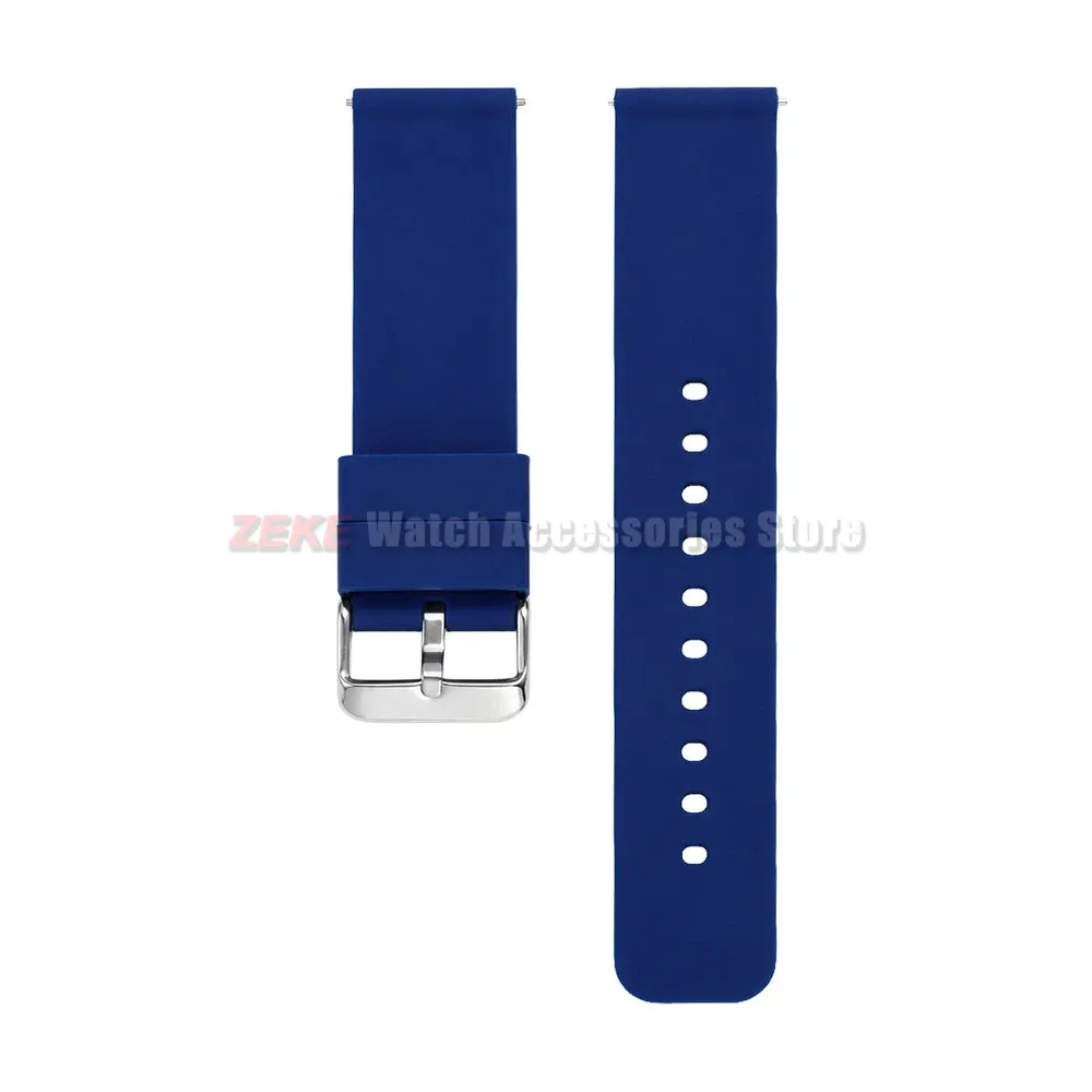 Bracelet silicone souple 12 à 24 mm à attache rapide