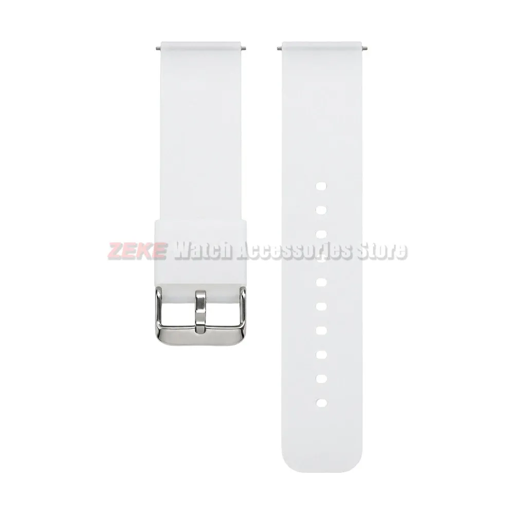 Bracelet silicone souple 12 à 24 mm à attache rapide