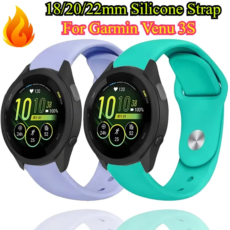 Bracelet silicone souple 18 à 22 mm Garmin Forerunner
