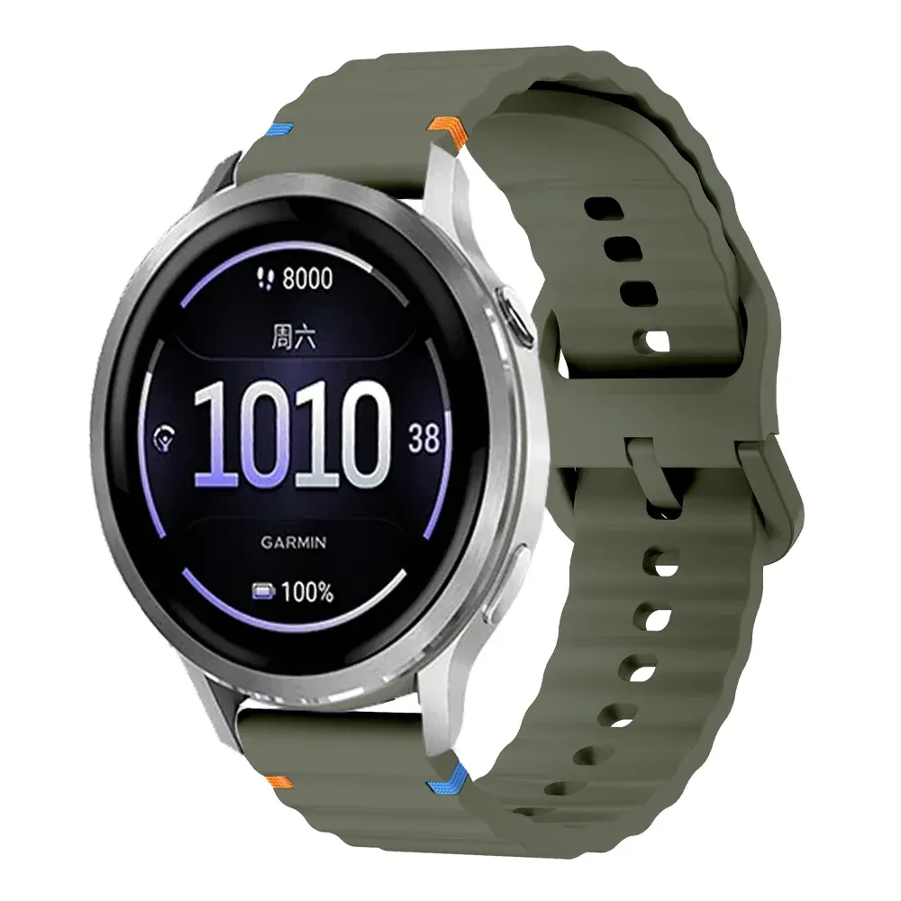 Bracelet silicone souple 18 à 22 mm Garmin Forerunner