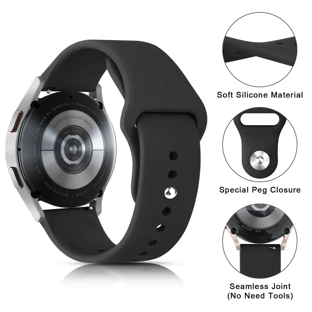 Bracelet silicone souple 18 à 22 mm Garmin Forerunner