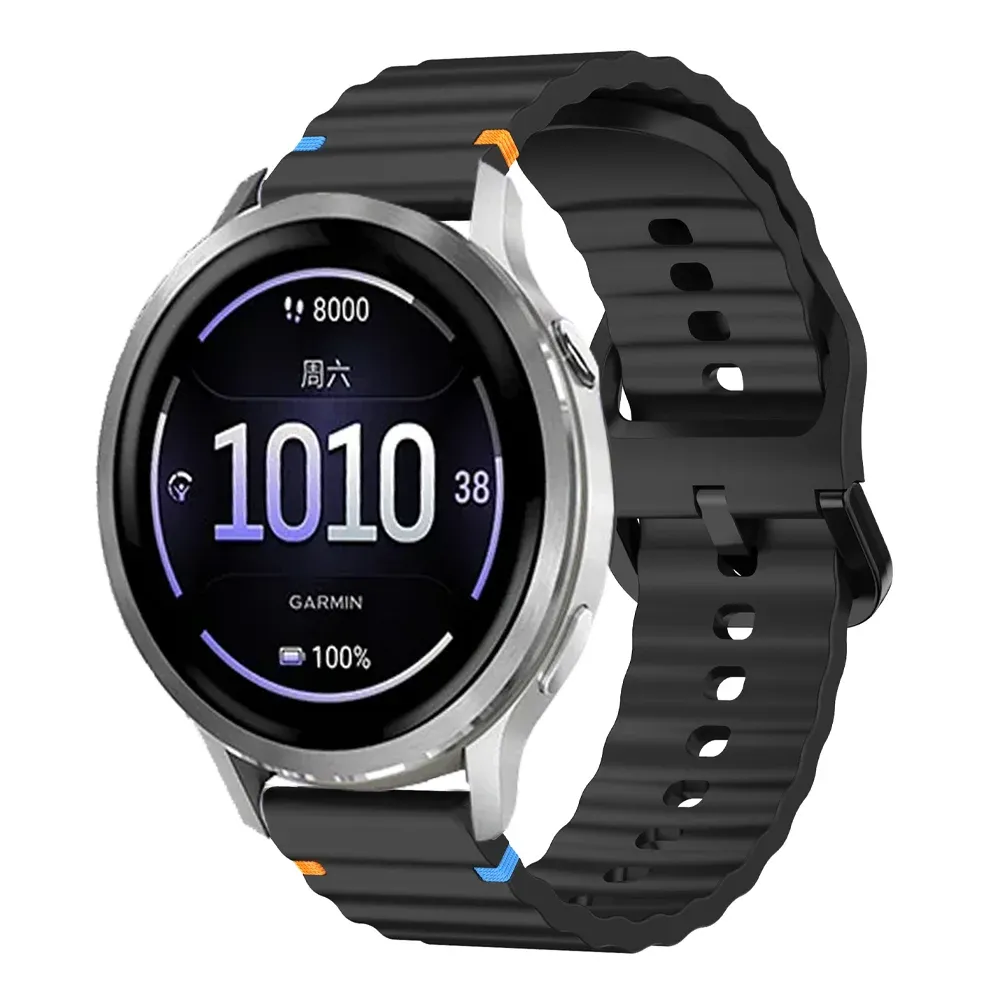 Bracelet silicone souple 18 à 22 mm Garmin Forerunner