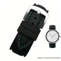 Bracelet silicone souple 18 à 24 mm sport étanche – Couleur du bracelet Black Blue Silver